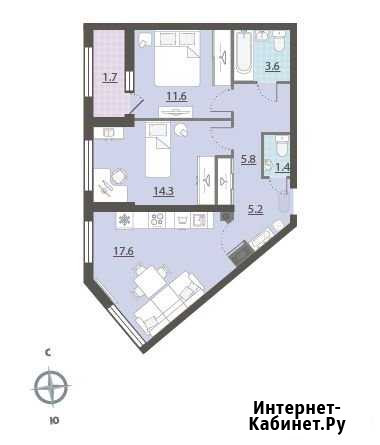 2-комнатная квартира, 62.1 м², 22/32 эт. на продажу в Екатеринбурге Екатеринбург - изображение 1