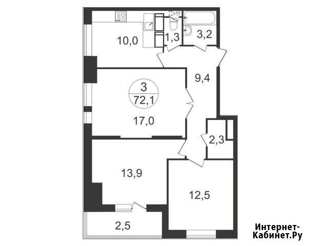 3-комнатная квартира, 72.1 м², 7/22 эт. на продажу в Балашихе Балашиха - изображение 1