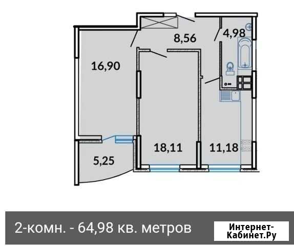 2-комнатная квартира, 65 м², 2/17 эт. на продажу в Краснодаре Краснодар - изображение 1
