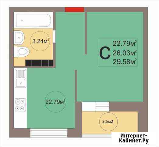 1-комнатная квартира, 30 м², 4/22 эт. на продажу в Краснодаре Краснодар