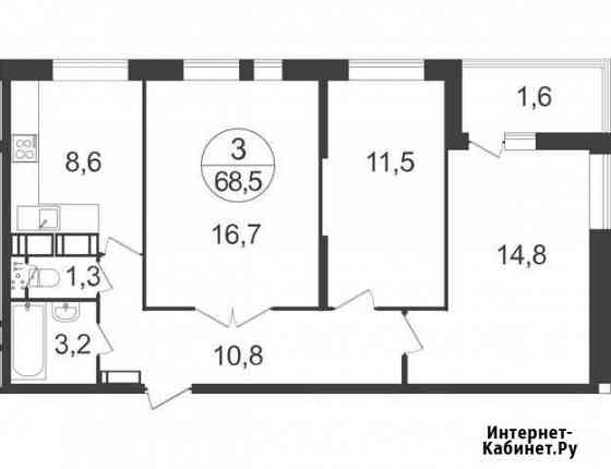 3-комнатная квартира, 68.5 м², 22/22 эт. на продажу в Балашихе Балашиха