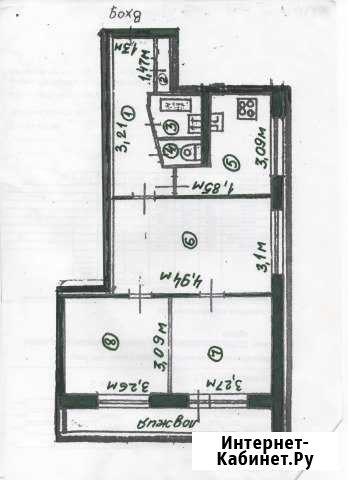 3-комнатная квартира, 55.1 м², 1/9 эт. на продажу в Санкт-Петербурге Санкт-Петербург - изображение 1