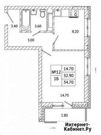 1-комнатная квартира, 34.7 м², 2/5 эт. на продажу в Малаховке Малаховка