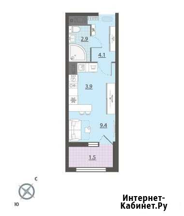 1-комнатная квартира, 22.1 м², 19/32 эт. на продажу в Екатеринбурге Екатеринбург - изображение 1