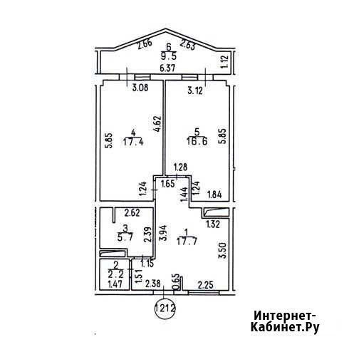 2-комнатная квартира, 62.3 м², 12/14 эт. на продажу в Ялте Ялта - изображение 1