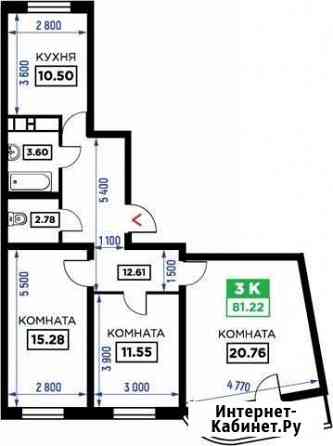 3-комнатная квартира, 81.2 м², 5/24 эт. на продажу в Краснодаре Краснодар