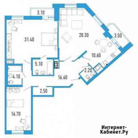3-комнатная квартира, 118 м², 7/18 эт. на продажу в Санкт-Петербурге Санкт-Петербург