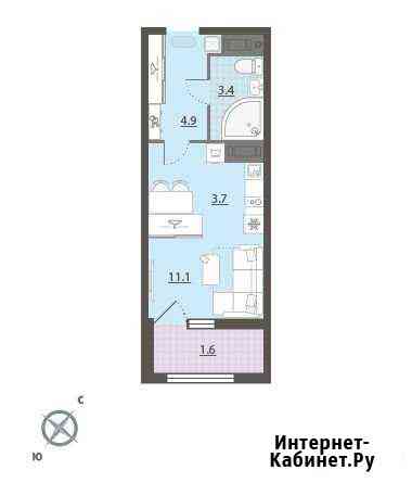 1-комнатная квартира, 24.3 м², 22/32 эт. на продажу в Екатеринбурге Екатеринбург