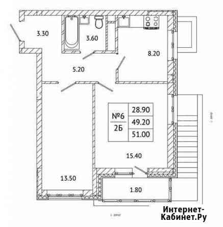 2-комнатная квартира, 51 м², 1/5 эт. на продажу в Малаховке Малаховка