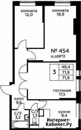 3-комнатная квартира, 71.9 м², 2/20 эт. на продажу в Балашихе Балашиха