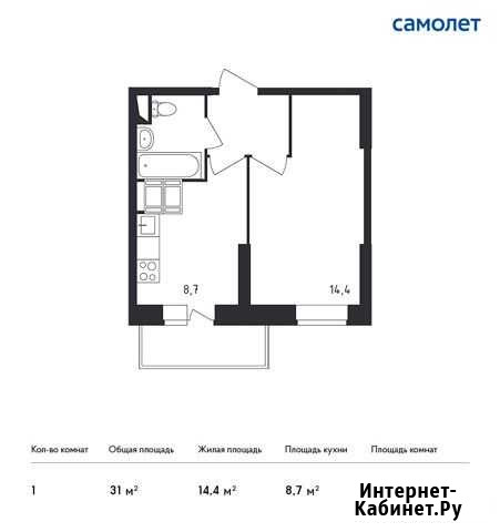 1-комнатная квартира, 31 м², 3/25 эт. на продажу в Красногорске Московской области Красногорск - изображение 1