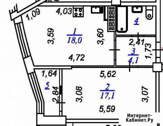 1-комнатная квартира, 46.9 м², 9/16 эт. на продажу в Екатеринбурге Екатеринбург