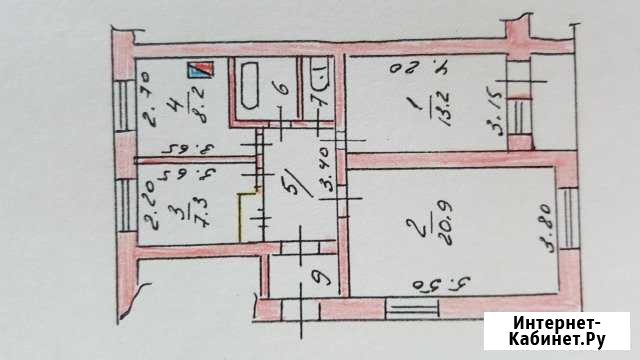 3-комнатная квартира, 68 м², 1/2 эт. на продажу в Среднем Икорце Средний Икорец - изображение 1