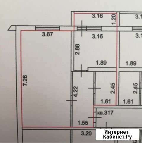 1-комнатная квартира, 50 м², 6/13 эт. в аренду на длительный срок в Засечном Засечное - изображение 1