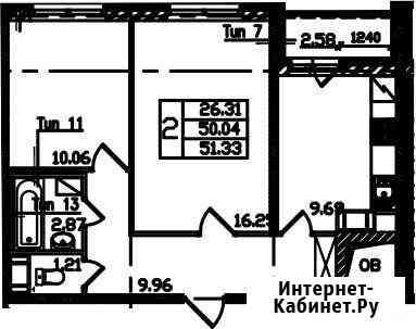 2-комнатная квартира, 51.3 м², 14/20 эт. на продажу в Санкт-Петербурге Санкт-Петербург