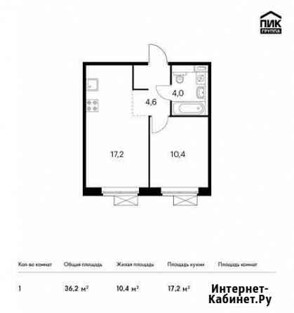 1-комнатная квартира, 36.2 м², 9/9 эт. на продажу в Ильинском Ильинское