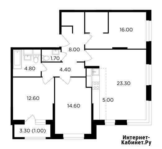 4-комнатная квартира, 91.4 м², 12/24 эт. на продажу в Одинцово Одинцово - изображение 1