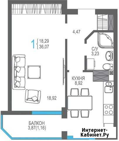 1-комнатная квартира, 36 м², 2/10 эт. на продажу в Алуште Алушта - изображение 1
