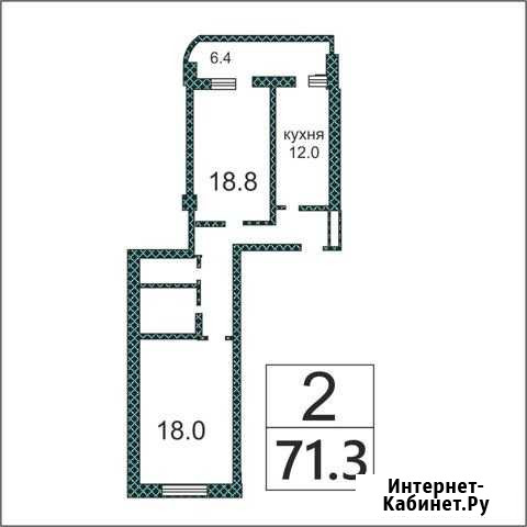 2-комнатная квартира, 71 м², 13/19 эт. на продажу в Ростове-на-Дону Ростов-на-Дону - изображение 1