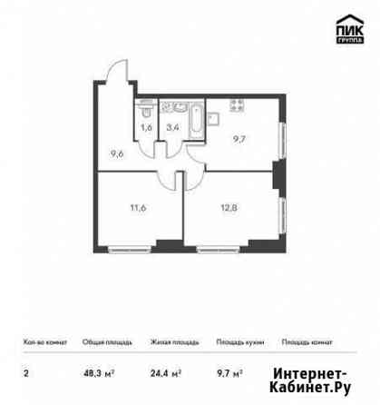 2-комнатная квартира, 48.3 м², 13/24 эт. на продажу в Санкт-Петербурге Санкт-Петербург