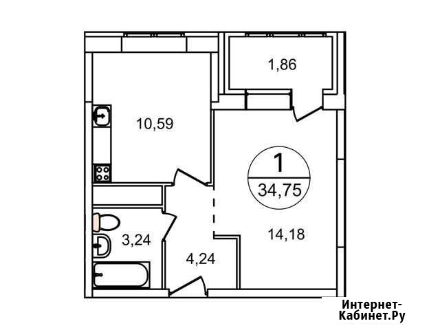 1-комнатная квартира, 34.8 м², 22/22 эт. на продажу в Балашихе Балашиха - изображение 1