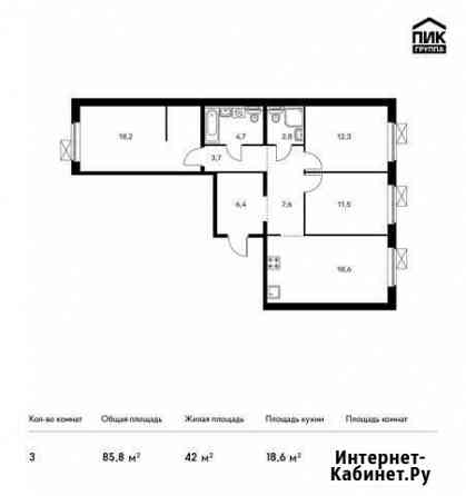 3-комнатная квартира, 85.8 м², 14/14 эт. на продажу в Мытищах Мытищи