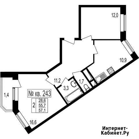 2-комнатная квартира, 57.1 м², 6/7 эт. на продажу в Мытищах Мытищи - изображение 1