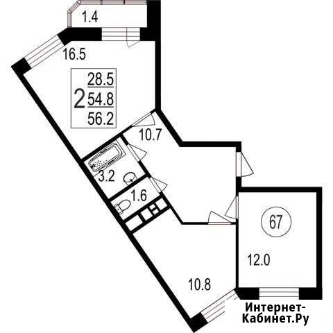 2-комнатная квартира, 56.2 м², 6/7 эт. на продажу в Мытищах Мытищи - изображение 1