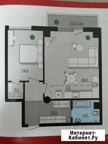 2-комнатная квартира, 65.5 м², 13/25 эт. на продажу в Челябинске Челябинск - изображение 1