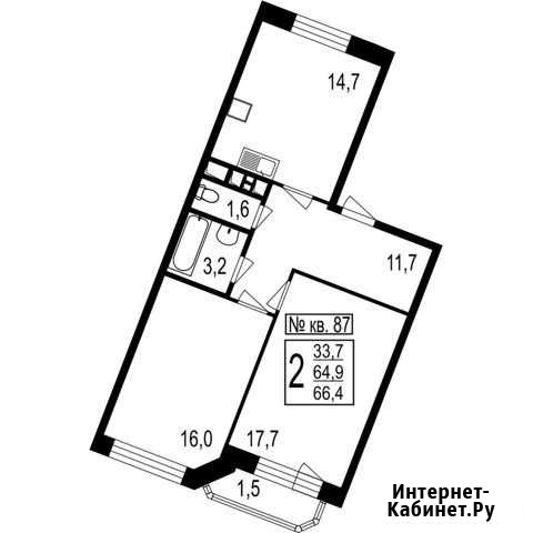 2-комнатная квартира, 66.4 м², 1/7 эт. на продажу в Мытищах Мытищи - изображение 1