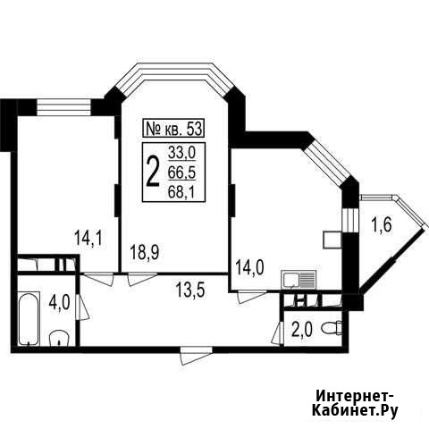 2-комнатная квартира, 68.1 м², 1/7 эт. на продажу в Мытищах Мытищи - изображение 1