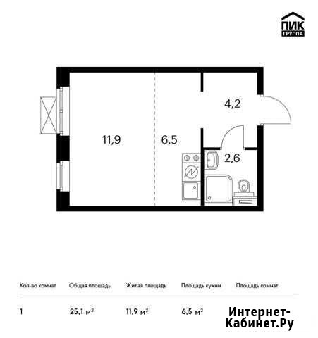 Квартира-студия, 25.1 м², 7/17 эт. на продажу в Котельниках Котельники - изображение 1