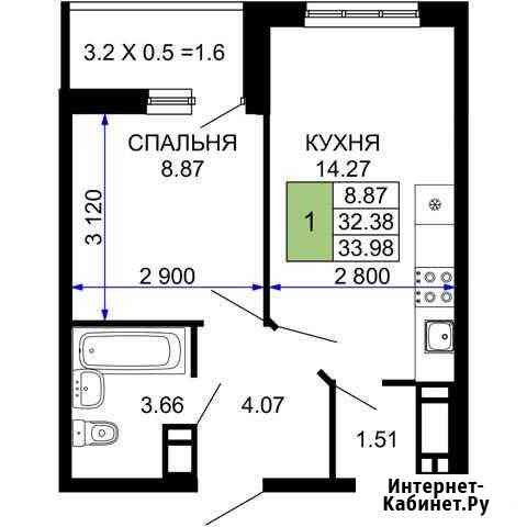 1-комнатная квартира, 34 м², 8/24 эт. на продажу в Краснодаре Краснодар