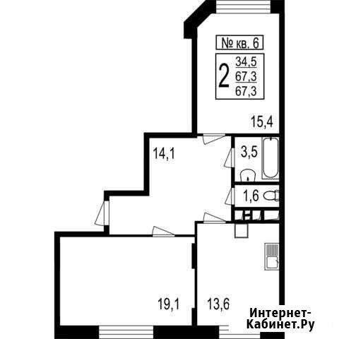 2-комнатная квартира, 67.3 м², 1/7 эт. на продажу в Мытищах Мытищи - изображение 1