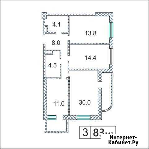 3-комнатная квартира, 83 м², 13/19 эт. на продажу в Ростове-на-Дону Ростов-на-Дону - изображение 1