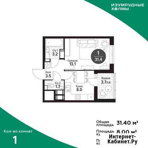 1-комнатная квартира, 31.4 м², 25/25 эт. на продажу в Красногорске Московской области Красногорск