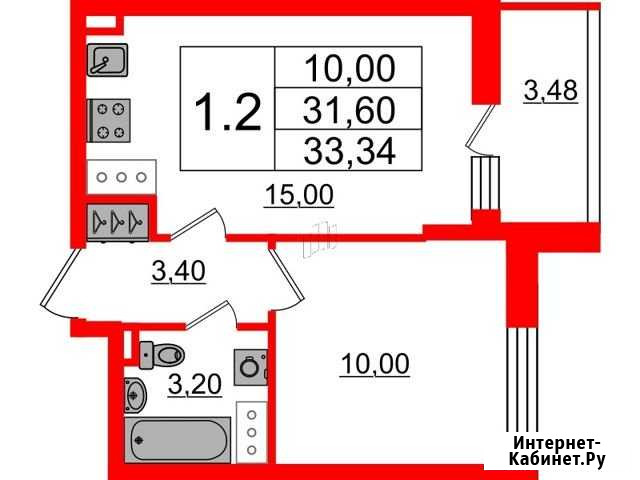 1-комнатная квартира, 31.6 м², 3/8 эт. на продажу в Санкт-Петербурге Санкт-Петербург - изображение 1