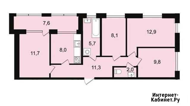 4-комнатная квартира, 77 м², 7/15 эт. на продажу в Иркутске Иркутск - изображение 1