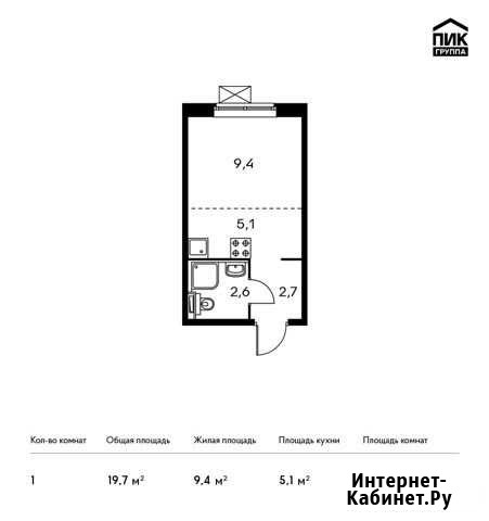 Квартира-студия, 19.7 м², 6/25 эт. на продажу в Котельниках Котельники - изображение 1