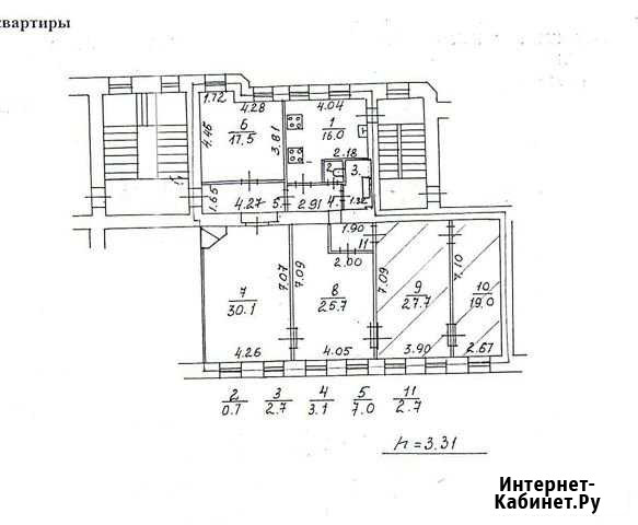 Комната 25.7 м² в 5-ком. кв., 3/3 эт. на продажу в Санкт-Петербурге Санкт-Петербург - изображение 1