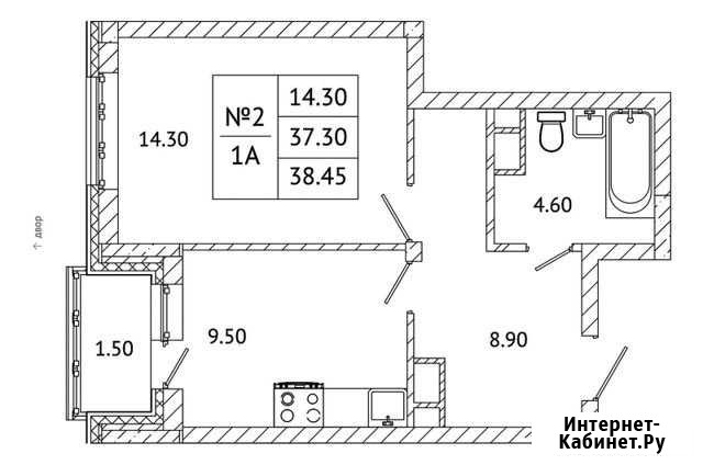 1-комнатная квартира, 38.5 м², 1/5 эт. на продажу в Малаховке Малаховка - изображение 1