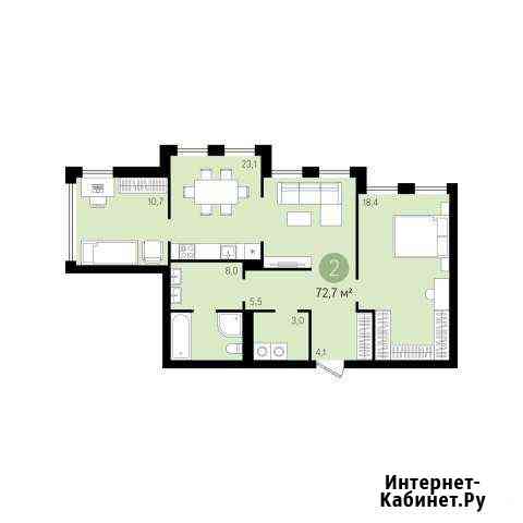 2-комнатная квартира, 72.7 м², 2/25 эт. на продажу в Новосибирске Новосибирск