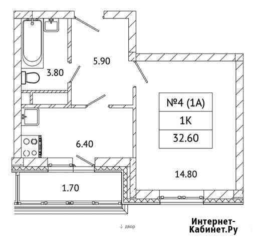 1-комнатная квартира, 32.6 м², 1/5 эт. на продажу в Малаховке Малаховка