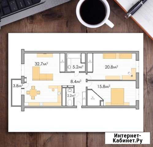 2-комнатная квартира, 87.6 м², 9/12 эт. на продажу в Санкт-Петербурге Санкт-Петербург - изображение 1