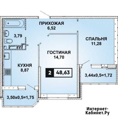 2-комнатная квартира, 50 м², 20/20 эт. на продажу в Краснодаре Краснодар - изображение 1