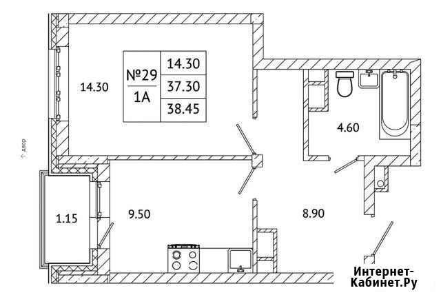 1-комнатная квартира, 38.5 м², 5/5 эт. на продажу в Малаховке Малаховка - изображение 1