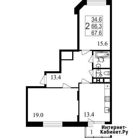 2-комнатная квартира, 67.6 м², 2/7 эт. на продажу в Мытищах Мытищи - изображение 1