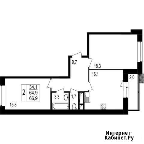 2-комнатная квартира, 66.9 м², 5/7 эт. на продажу в Мытищах Мытищи - изображение 1