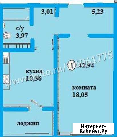 1-комнатная квартира, 42.9 м², 13/17 эт. на продажу в Оренбурге Оренбург - изображение 1