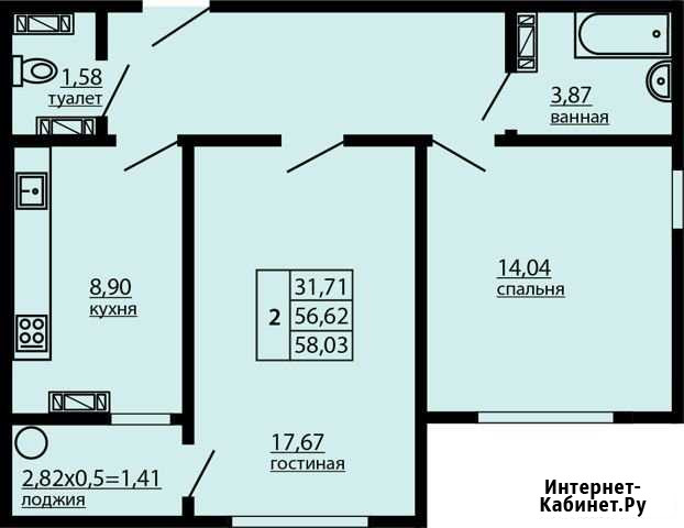 2-комнатная квартира, 58 м², 1/10 эт. на продажу в Севастополе Севастополь - изображение 1